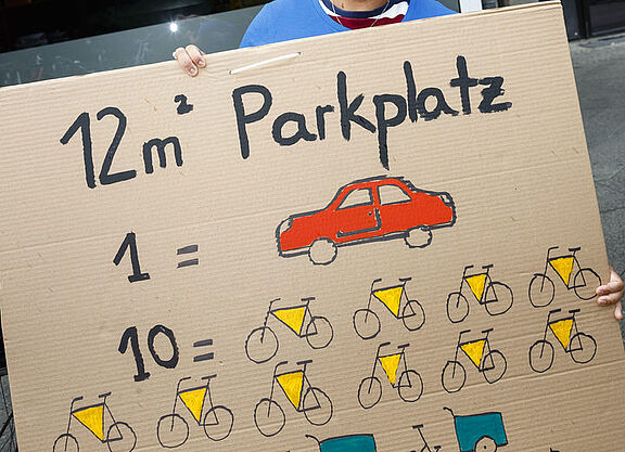 ADFC Parkplätze sind für Autos viel zu schade! Pre-Parking Day