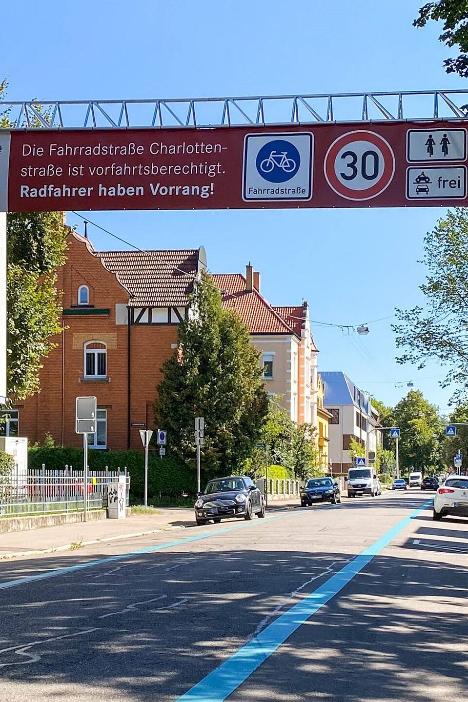 Fahrradstraße in Reutlingen Fahrradstraße in Reutlingen